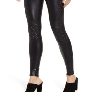 Spanx faux leather quilted leggings BRAND NEW